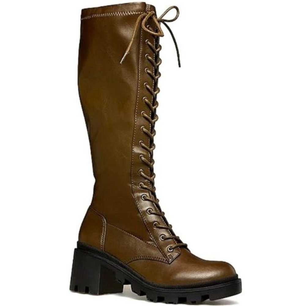 BALAN // Faux Leather Memory Foam Padding Lug Sole Style Boots EXTRA WIDE